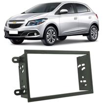 Moldura Painel 2 Din Som Dvd Gm Chevrolet Onix 2013 à 2018 Cinza