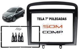 Moldura Painel 2 Din Tela 7" Polegadas Peugeot 408 Black Piano Japonês Chinês