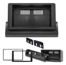 Moldura Painel 2DIN 7 Polegadas Dvd Multimidia Mp5 Fiat Uno Mille Fiorino 1997 2013 Preta Fácil Aplicação