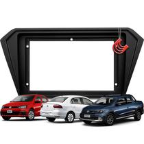 Moldura Painel 2Din Central Multimidia Mp5 Tela Som 9 polegadas Preta - Gol Voyage Saveiro G7 G8 G9