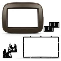 Moldura Painel 2DIN Multimidia MP5 Fiat Mobi Basico - Marron