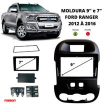 Moldura Painel 9 e 7 Polegadas Ford Ranger 2012 À 2016 Xl Xls Preta Fiamon