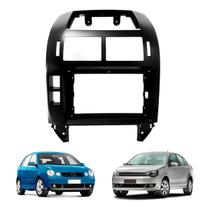 Moldura Painel Central Multimidia 9Polegadas Polo Hatch Sedan 2003 à 2011 Preta Padrão Chinês Expex