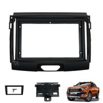Moldura Painel DVD 2 Din 7/9 Polegadas Ford Ranger 2017 a 2021 Preto Fosco - Fiamon