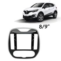 Moldura Painel DVD 2 Din Central Multimidia 8 e 9 Polegadas Pioneer Renault Captur 2017 a 2021 Black Piano