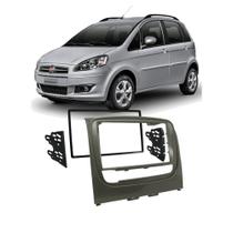 Moldura Painel Dvd 2 din Fiat Nova Idea 2013 em Diante Prata