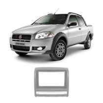 Moldura Painel Fiat Strada 2005 a 2011 Rádio DVD 1 Din 2 Din Padrão Chinês e Japonês Prata