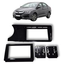 Moldura Painel Honda City 2014 Para Multimídia 9 Polegadas Preta