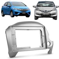 Moldura Painel Honda Fit 2009 A 2014 Para Multimídia 10 Polegadas Prata Moldura Painel Honda Fit 2009 A 2014 Para Multimídia 10 Polegadas Prata