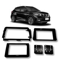 Moldura Painel Nissan Kicks Preto Fosco E Prata Para Multimídia 9 Polegadas