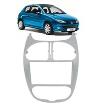 Moldura painel peugeot 206 00/10 2 din ar analogico grafite