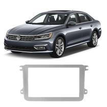 Moldura Painel Volkswagen Passat 2012 a 2016 Rádio DVD 1 Din 2 Din Padrão Chinês e Japonês Prata