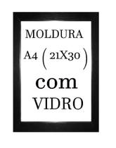 Moldura Para Certificado A4 (21 X 30) Cor Preta Com Vidro. Moldura Para Certificado A4 (21 X 30) Cor Preta Com Vidro.