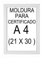 Moldura Para Certificado/ Diploma A4 21X30 Branca Com Vidro