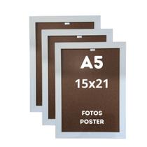 Moldura para Fotos A5 15x21 Porta Retrato Branco Kit com 3 Unidades