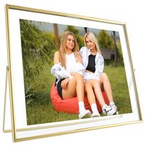 Moldura para fotos AhaGo Moldura flutuante dourada para foto 9x11 cm Moldura para fotos AhaGo Moldura flutuante dourada para foto 9x11 cm