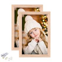 Moldura para fotos ATOBART Oak Wood 4x6" com conjunto de vidro Perspex 2