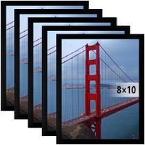 Moldura para fotos BESCRCL 8x10 para pendurar na parede preta, pacote com 5 Moldura para fotos BESCRCL 8x10 para pendurar na parede preta, pacote com 5