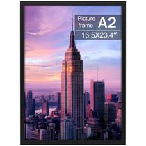 Moldura para fotos Golden State Art A2 de madeira maciça preta com acrílico Moldura para fotos Golden State Art A2 de madeira maciça preta com acrílico