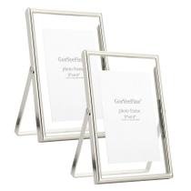 Moldura para fotos GoryeeFine 4x6" em metal prateado, conjunto de 2
