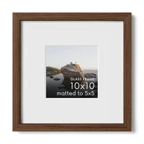 Moldura para fotos HAUS AND HUES 10x10 cm com vidro real, nogueira e carvalho