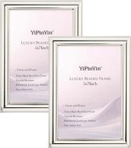 Moldura para fotos Yipinyin Classy banhada a prata 13x18cm, pacote com 2