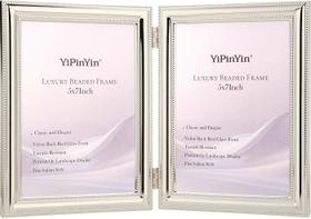 Moldura para fotos Yipinyin Elegant banhada a prata 13x18cm dupla