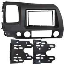 Moldura Para Painel Central De Multimídea Preto Analogico Ar Tela Mp5 Dvd 7 Polegadas Encaixe Padrão 2 Din