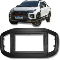 Moldura para painel multimídia 9 polegadas fiat strada de 2021 a 2024 preto fosco reforçada 89/j19