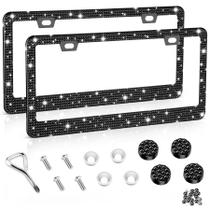 Moldura para Placa Amiss com Strass e Cristais, Kit com 2, Preta