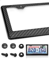 Moldura para Placa de Licença em Fibra de Carbono XCLPF 15x30 cm com Tampa de Parafuso