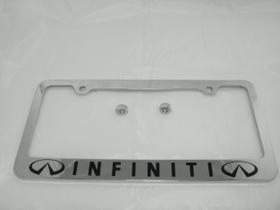 Moldura para Placa de Licença Fit Infiniti em Aço Inoxidável Polido com Tampas Moldura para Placa de Licença Fit Infiniti em Aço Inoxidável Polido com Tampas