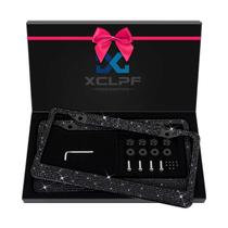 Moldura para Placa de Matrícula XCLPF com Strass - Aço Inoxidável