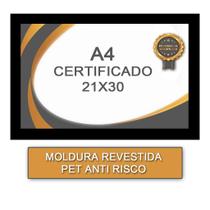 Moldura Para Quadro Certificado Com Vidro A4 21X30 - Preto