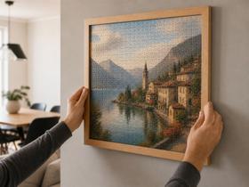 Moldura Para Quebra Cabeça freijo marrom claro, 54x74cm 1000 Peças Mdf Moldura Para Quebra Cabeça freijo marrom claro, 54x74cm 1000 Peças Mdf