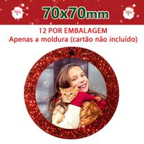 Moldura pendente de natal redondo HX639 - Tudo em Caixa Cor Vermelho