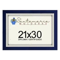 Moldura Porta Diploma Certificado A4 21x30 Azul
