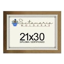 Moldura Porta Diploma Certificado A4 21x30 Dourado