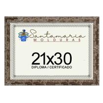 Moldura Porta Diploma Certificado A4 21x30 Marrom