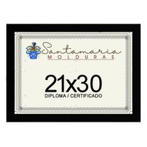 Moldura Porta Diploma Certificado A4 21x30 Preto