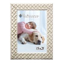 Moldura Porta Retrato 15x21 3cm Relevo Bege