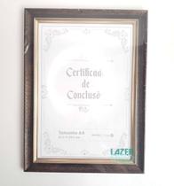 Moldura Porta Retrato Luxo Diploma Certificado Foto A4 Favorito Imita Madeira