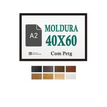 Moldura Preta Quadro 40X60 Cm A2 Arte Poster Com Petg