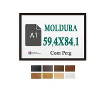 Moldura Preta Quadro 59,4X84,1 A1 Impressão Poster Com Petg