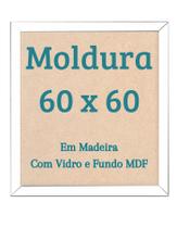 Moldura Quadro 60x60 Foto Impressão Fotografia Com Vidro