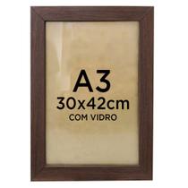 Moldura Quadro A3 30x42 Diploma Certificado Foto Com Vidro - Várias Cores