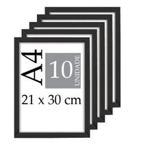 Moldura Quadro A4 21X30 Com Vidro Poster Certificado Kit 10 Moldura Quadro A4 21X30 Com Vidro Poster Certificado Kit 10