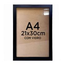 Moldura Quadro A4 21x30 Diploma Certificado Foto com Vidro - Várias Cores Moldura Quadro A4 21x30 Diploma Certificado Foto com Vidro - Várias Cores