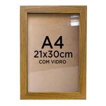 Moldura Quadro A4 21x30 Diploma Certificado Foto com Vidro - Várias Cores