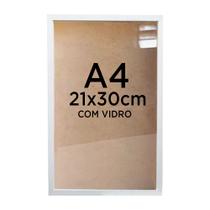 Moldura Quadro Caixa 3cm A4 21x30cm Foto Poster Ilustração Com Vidro - Várias Cores